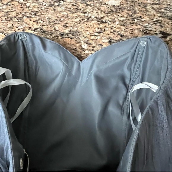 Revelry Rosalie Grey Tulle Strapless Maxi Dress Size 14 | Sweetheart PROM HOCO - Picture 11 of 11